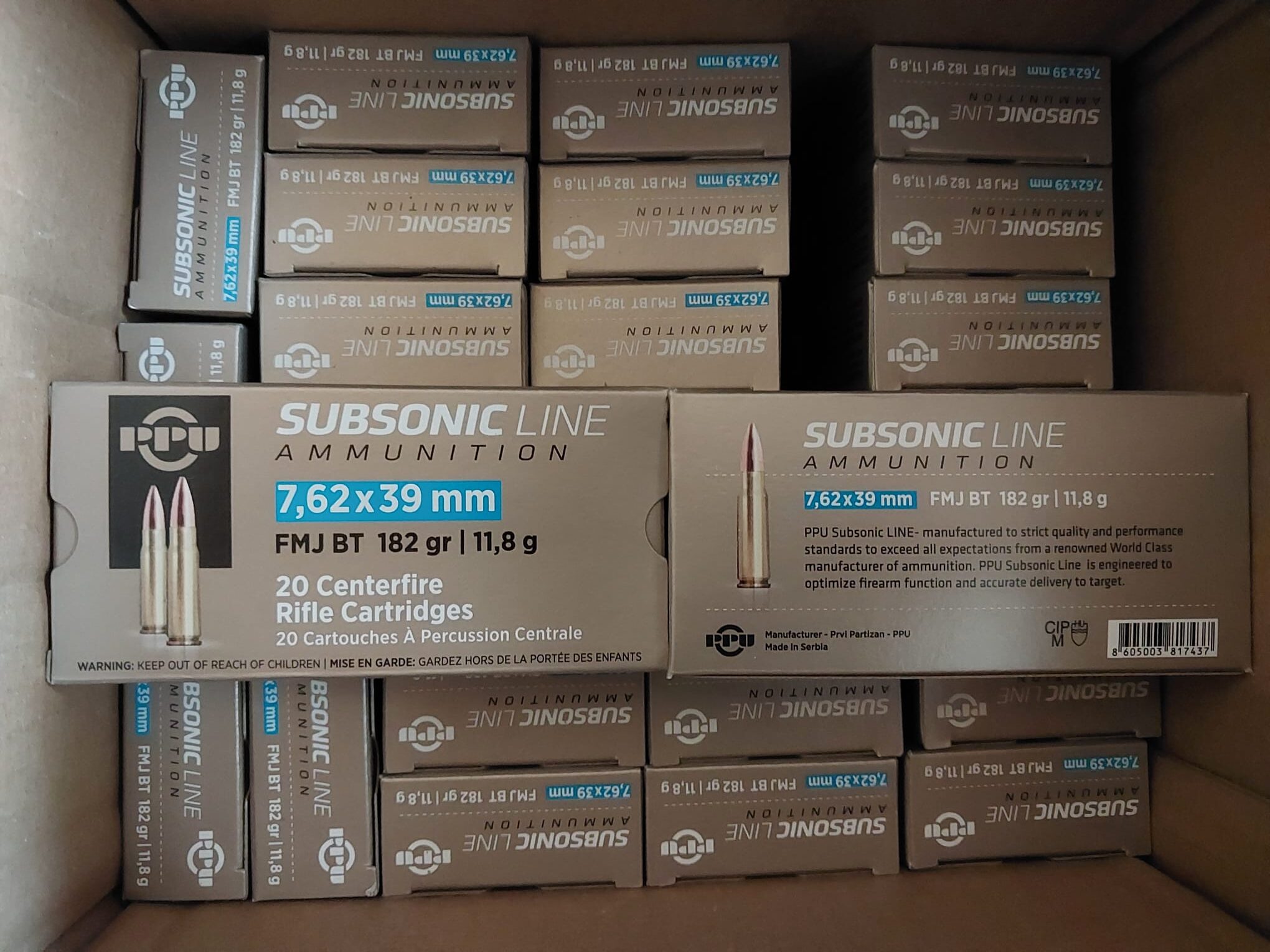 PPU 7,62x39 FMJ 182 grs